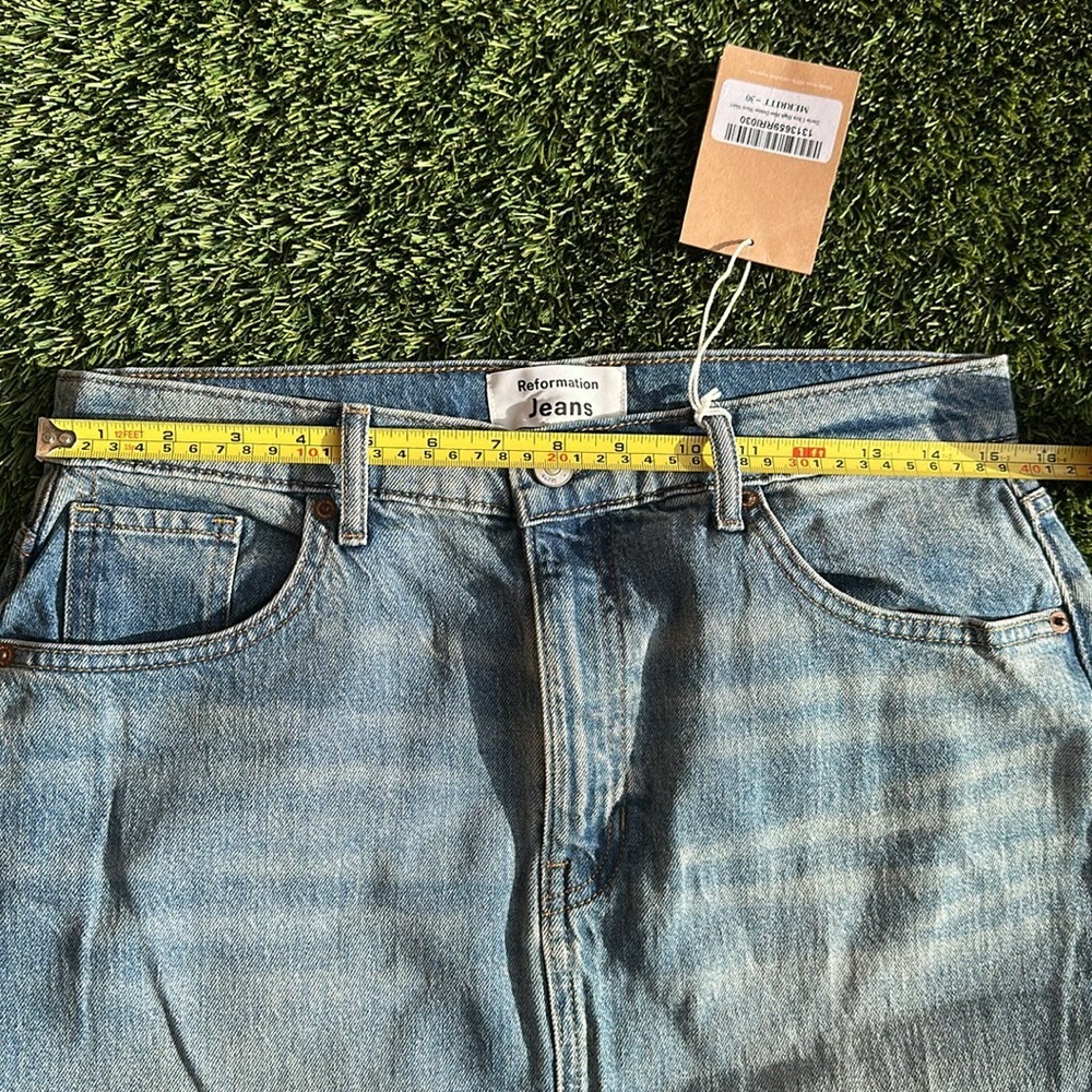 Reformation Darla Ultra High Rise Denim Maxi Skirt Size 30 new with tags - Picture 5 of 8